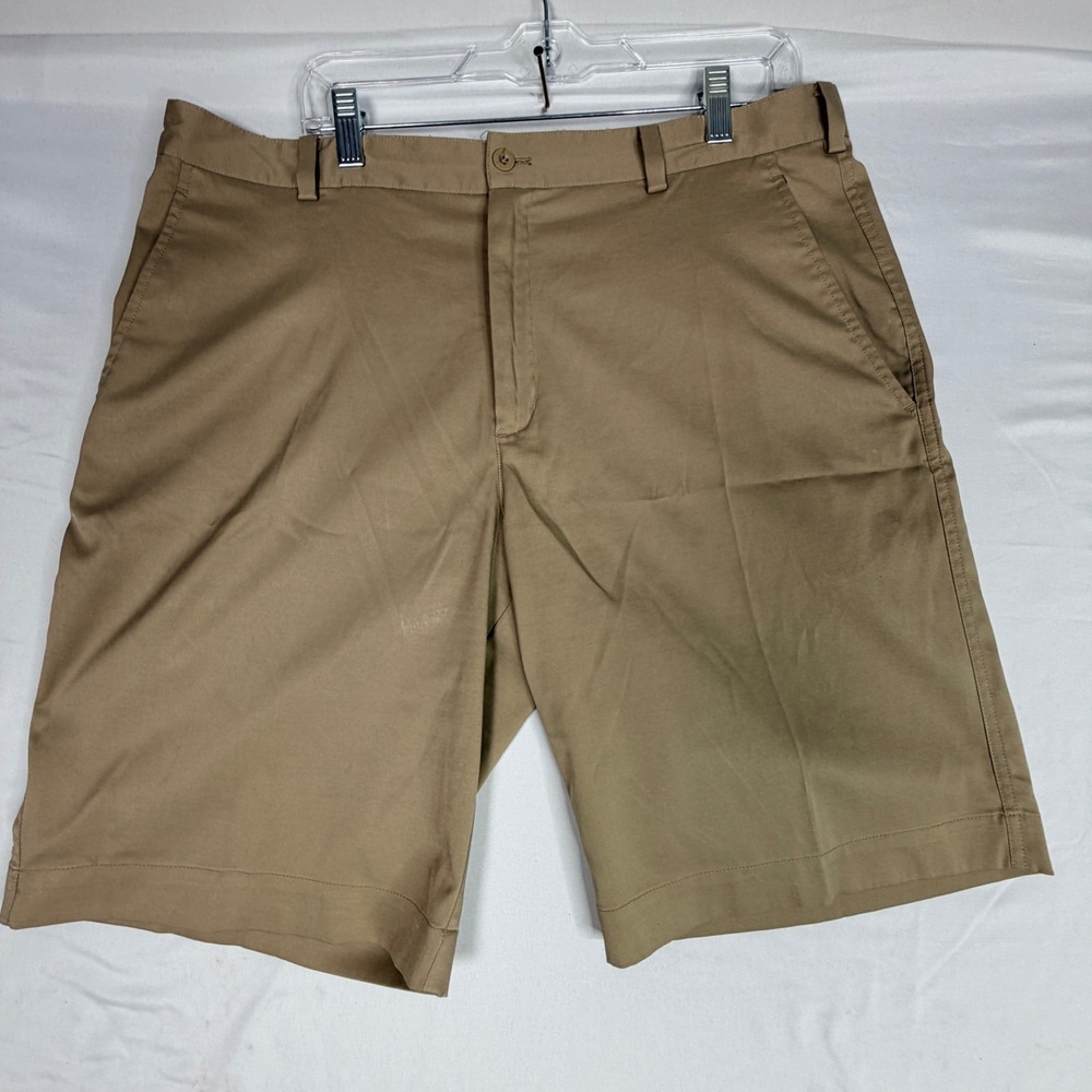 Nike Golf Dri-FIT Shorts Mens 36 Khaki Tan Flat Front Performance Golfing 1501
